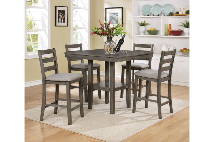 Haysi espresso wood 5 store piece dining set